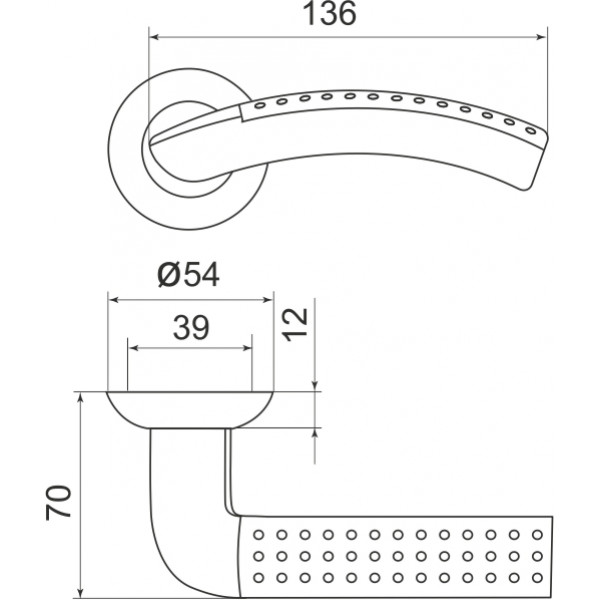 Ручка раздельная R.LD54.Libra26 (Libra LD26) SN/CP-3 матовый никель/хром
