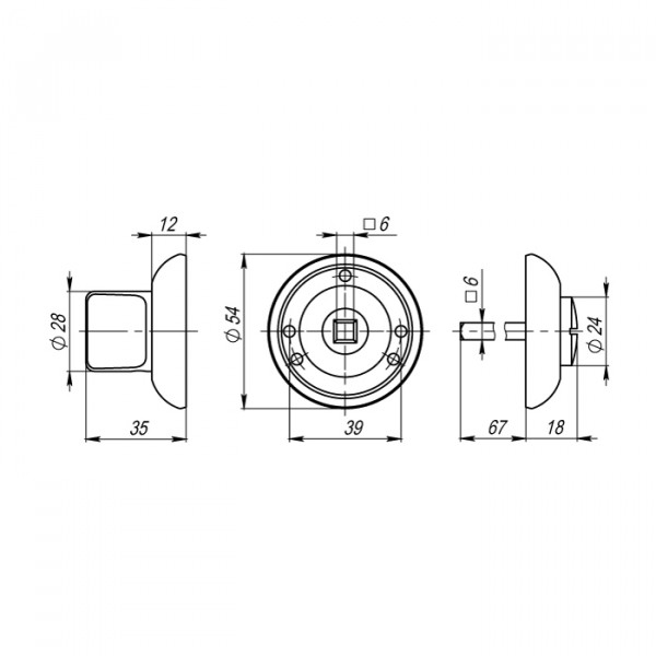 Ручка поворотная BK6.R.LD54 (BK6) SG/GP-4 матовое золото/золото