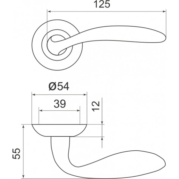 Ручка раздельная R.LD54.Virgo (Virgo LD57) AB/GP-7 бронза/золото