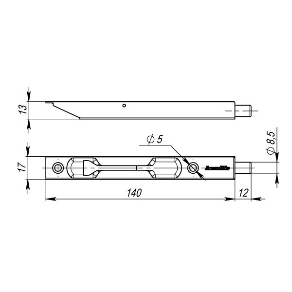 Упор дверной торцевой RIGEL17-140 (FB 5-1/2) GP-5 золото