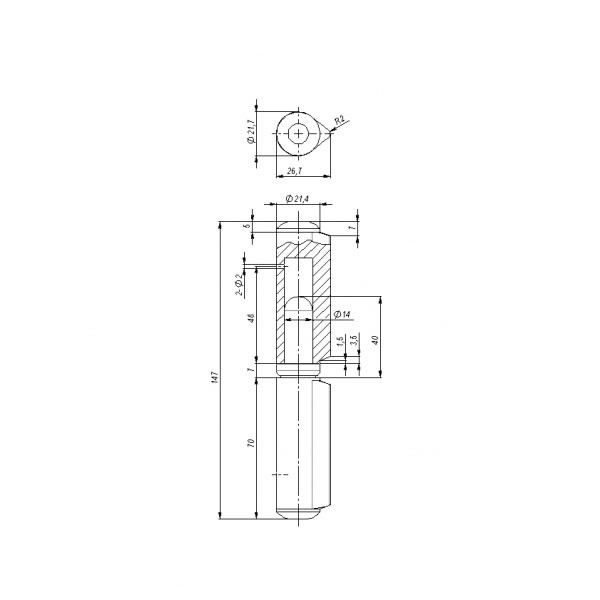 Петля приварная T2/150-22 с подшипником