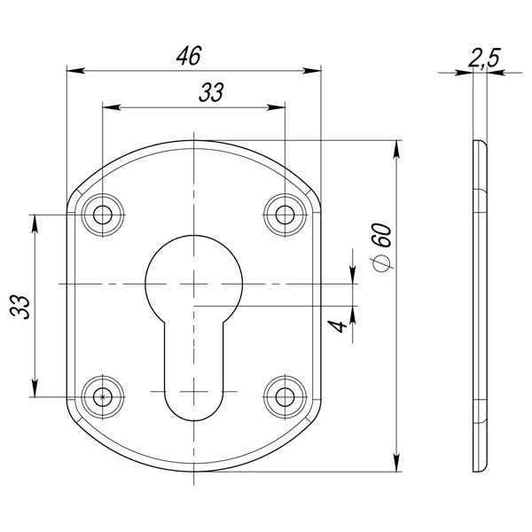 Накладка на цилиндр ESC.C+C/OV.set (ESC031) SN мат.никель (2шт.)