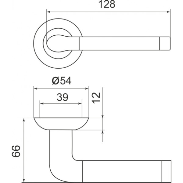 Ручка раздельная R.LD54.Stella (Stella LD28) SN/CP-3 матовый никель/хром TECH (кв. 8х140)