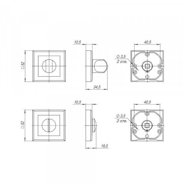 Ручка поворотная BK6.K.QL52 (BK6 QL) ABG-6 зелёная бронза