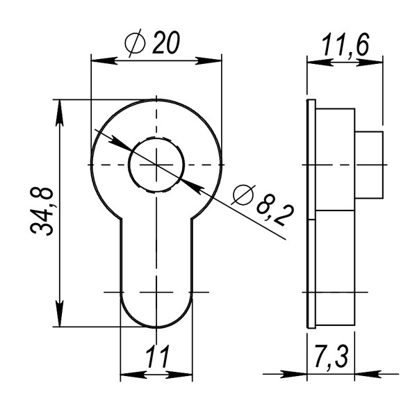 Вставка под шток ET.TANG.UNI (CYLINDER) GP-2 золото