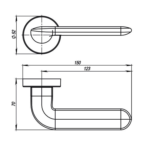 Ручка раздельная R.URB52.EXCALIBUR (EXCALIBUR URB4) GOLD-24 золото 24К
