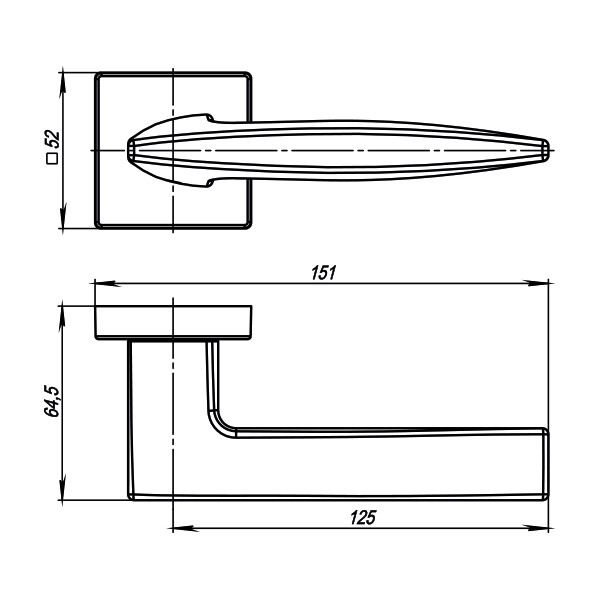 Ручка раздельная K.USQ52.SQUID (SQUID USQ9) SN-3 матовый никель