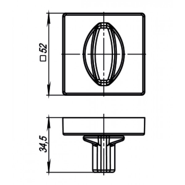 Ручка поворотная BK6.K.USQ52 (BK6/USQ) SN-3 матовый никель