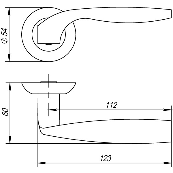 Ручка раздельная R.AR54.BOSTON (BOSTON AR) 140mm SN/CP-3 матовый никель/хром