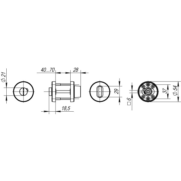 Ручка поворотная BK6.R.DSS304-02 (DSS-02-BK6) INOX 304