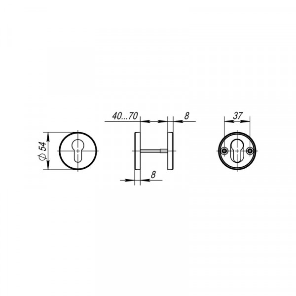 Накладка под цилиндр ET.R.DSS304-02 (DSS-02-ET) INOX 304