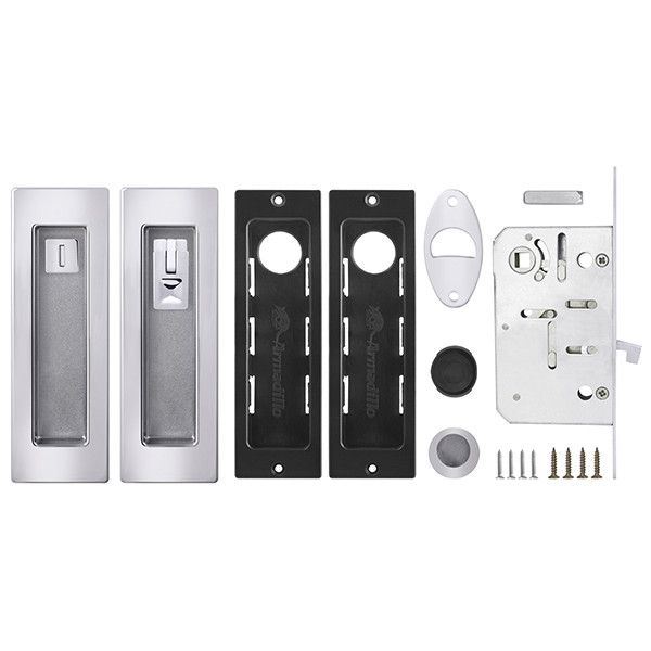 Защелка с ручками для раздвижных дверей SH.URB153.KIT011-BK (SH011 URB) СP-8 хром