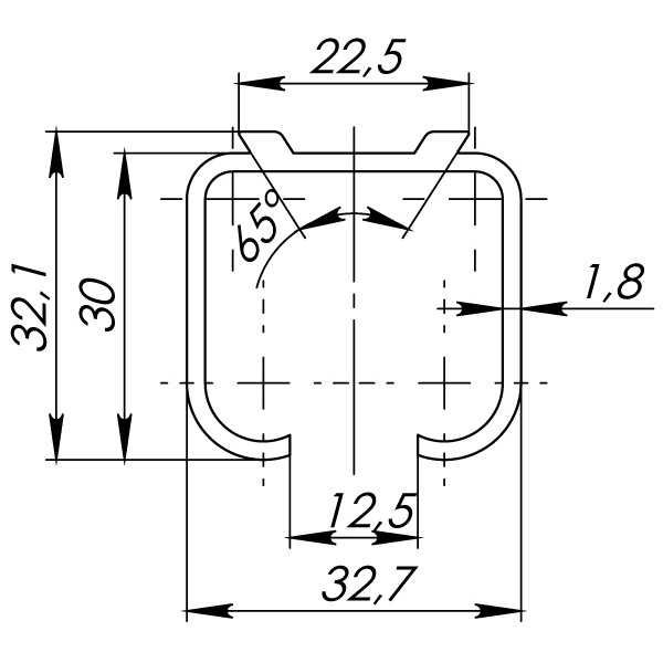 Верхняя направляющая Comfort R 60/80/1,8/2000 track (2 м) Верхняя направляющая Comfort R 60/80/1,8/2000 track (2 м)