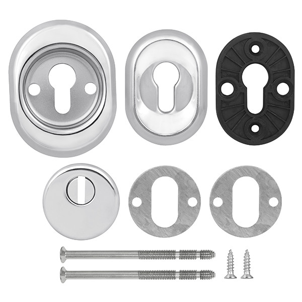 Броненакладка DEF.CRE/OV-set.9726 (DEF 9726) M6x90 врезная с чашкой CP-8 хром