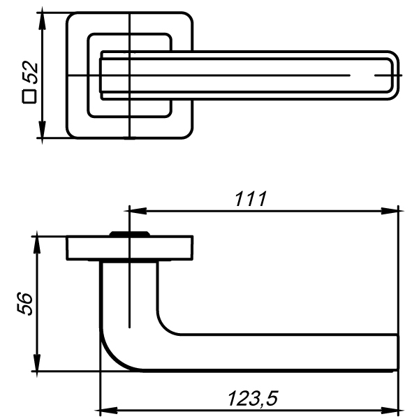 Ручка раздельная K.QR52.NOVA (NOVA QR) SN/WH-19 матовый никель/белый