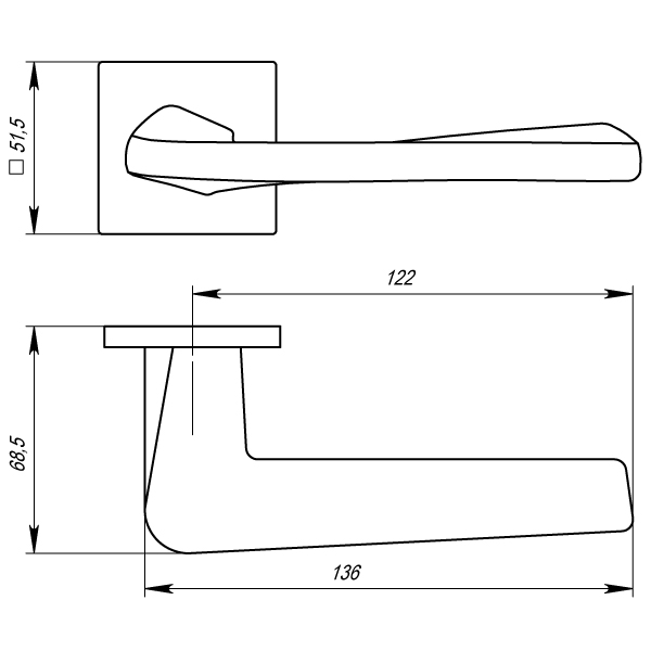 Ручка раздельная K.USS52.TORSO (TORSO USS) BL-26 черный