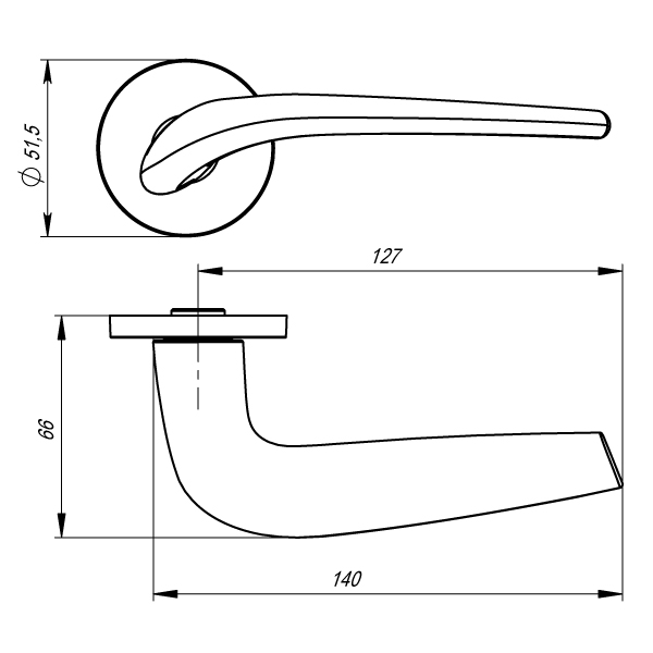 Ручка раздельная R.URS52.TWIN (TWIN URS) SN-3 матовый никель Ручка раздельная R.URS52.TWIN (TWIN URS) SN-3 матовый никель