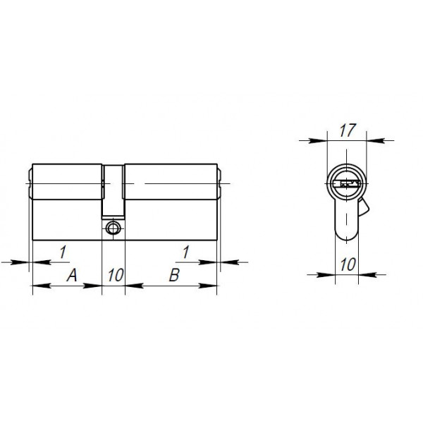 Цилиндровый механизм (AX200/60) AX2000Key60 (25+10+25) CP хром 