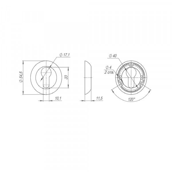 Накладка под цилиндр ET.R.TL54 (ET TL) WH-19 белый