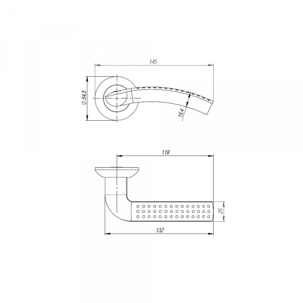 Ручка раздельная R.TL54.LOGICA (LOGICA TL) 130mm SN/CP-3 матовый никель/хром