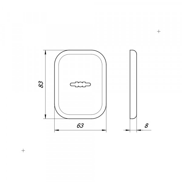 Накладка на сувальдный замок ESC.S.XL/K.486 BL (SC 486-S SQ XL) со шторкой черный (1шт.)