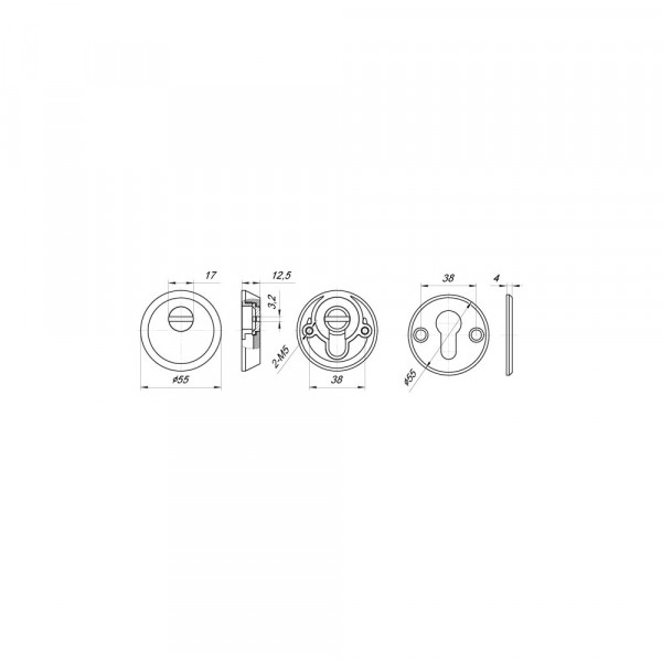Накладка DEF.SH-al/R-EXT.5513 (A5513) тех упаковка, винт M5x90 SN матовый никель 