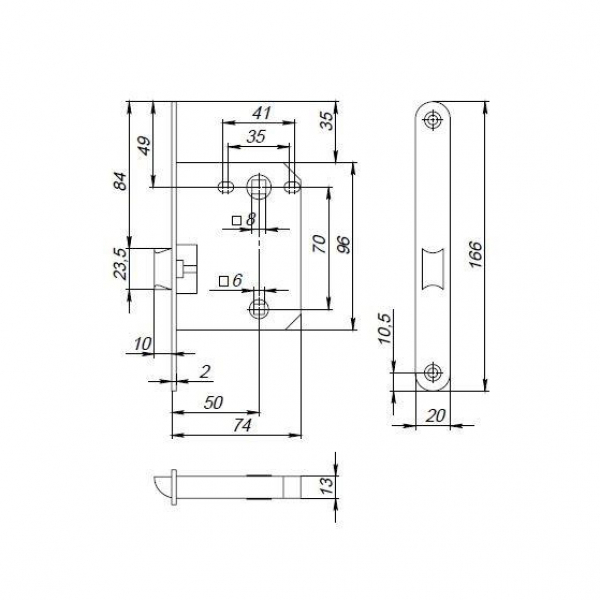Защелка PLASTPL72-R20 (PL72-R20) (врезная) SN мат. никель упаковка