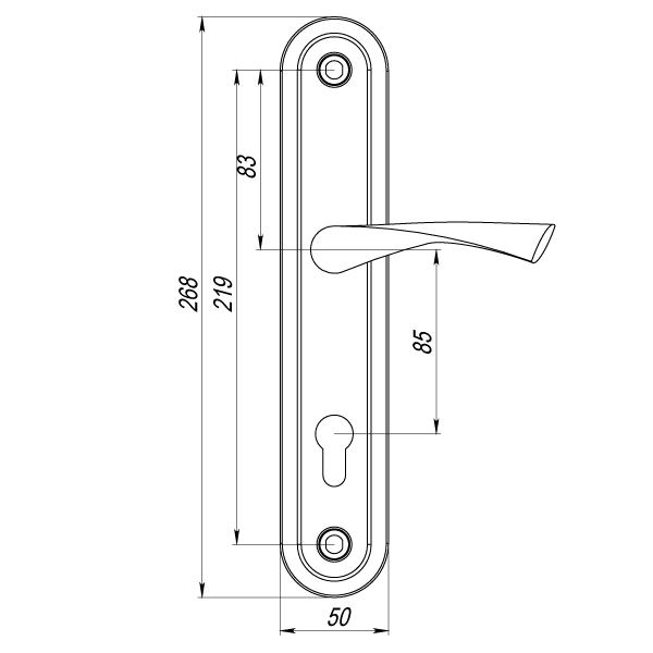 Ручка на планке HANDLE90.CRONA.04-85 (P90 8504 CRONA) AB бронза