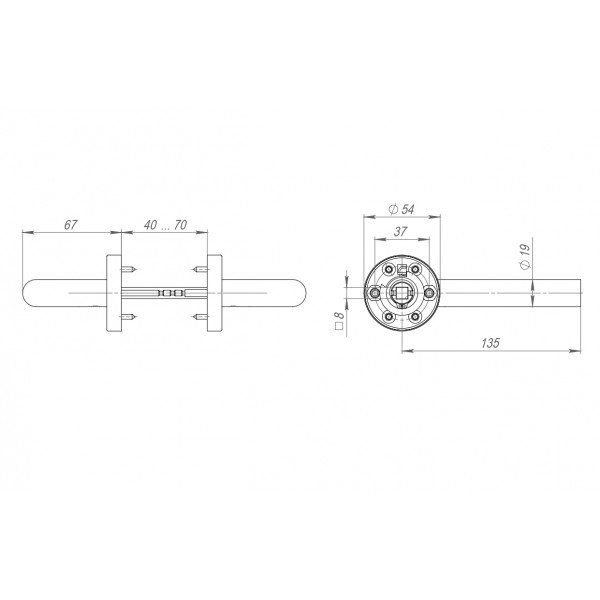 Ручка раздельная R.DSS201-0201/19 (DSS-0201/19) INOX 201