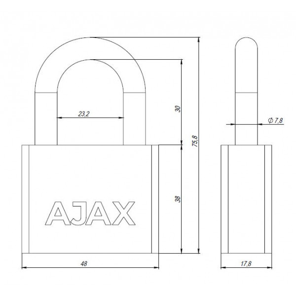 Замок навесной PD-3050 (PD-30-50) 3 fin key /блистер