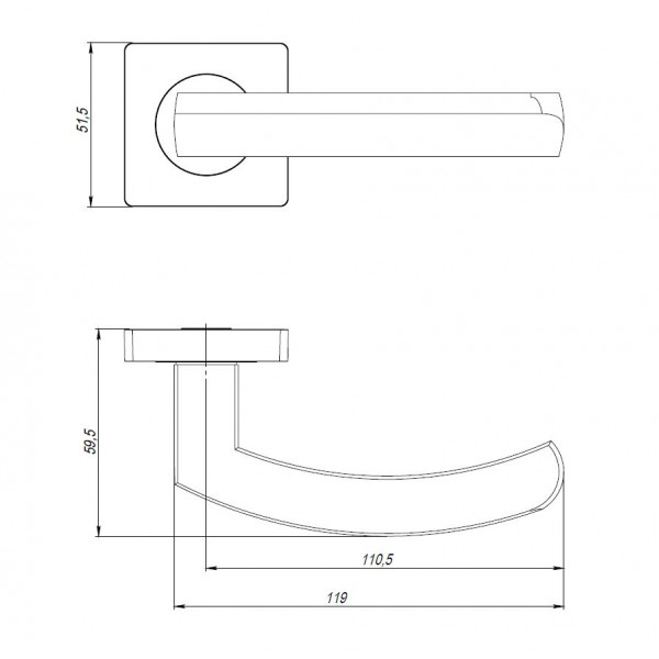 Ручка раздельная K.JK51.SIGMA (SIGMA JK) SN/CP-3 матовый никель/хром 105мм