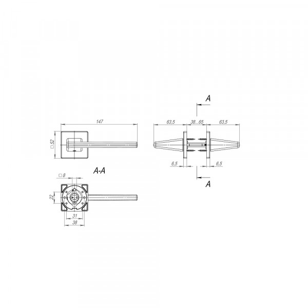 Ручка раздельная K.SL52.PRIME (PRIME SL) GR-23 графит