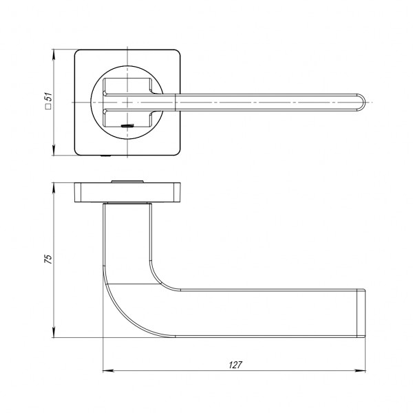 Ручка раздельная K.JK51.SPLINE (SPLINE JK) CP-8 хром