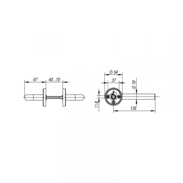 Ручка раздельная R.DSS201-0203/19 (DSS-0203/19) INOX 201