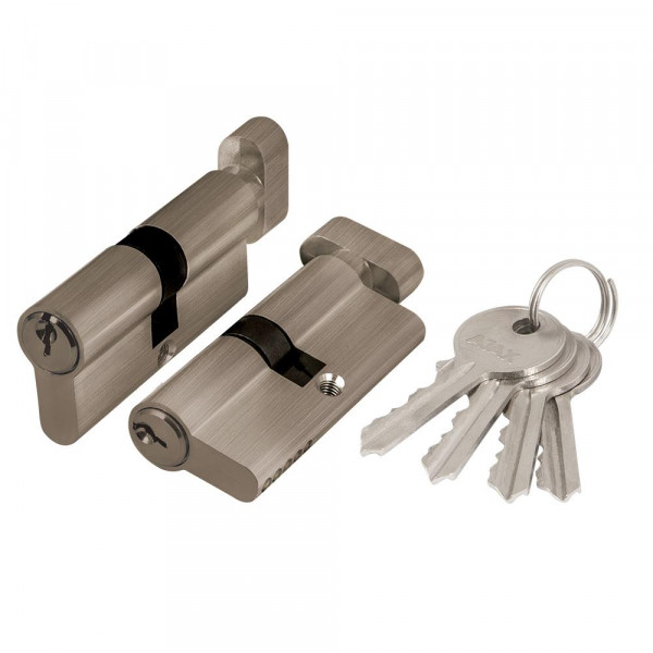Цилиндровый механизм (AX102/70) AX1002Knob70 (30+10+30)/HD AB бронза 4Key с вертушкой