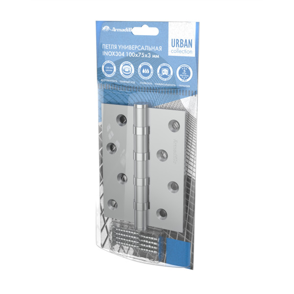 Петля универсальная IN4500UC-BL BL 102x75x3 INOX304 черный БЛИСТЕР Петля универсальная IN4500UC-BL BL 102x75x3 INOX304 черный БЛИСТЕР