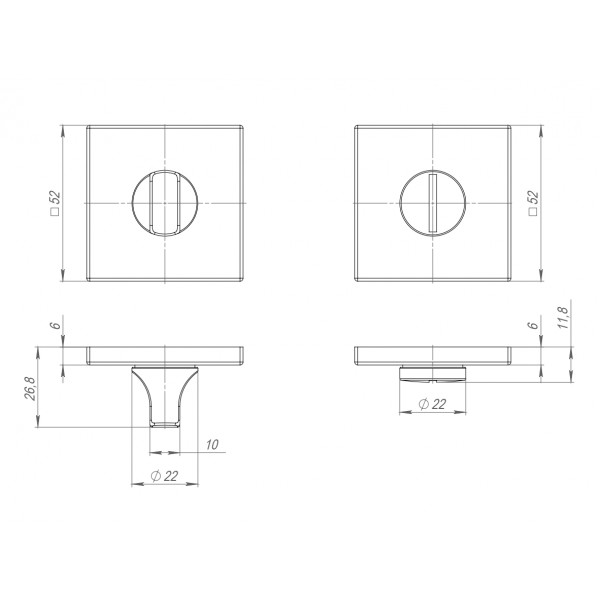 Ручка поворотная BK6.K.ARC.Q52 (BK6 ARC) GR-23 графит