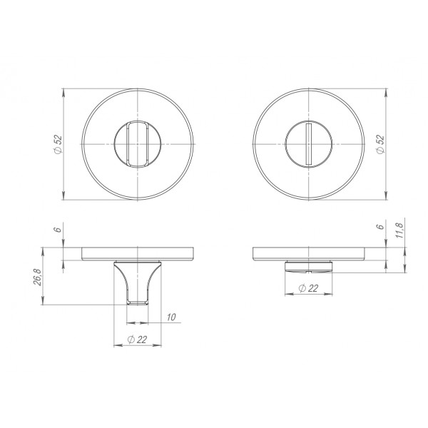 Ручка поворотная BK6.R.ARC.R52 (BK6 ARC) BL-24 черный