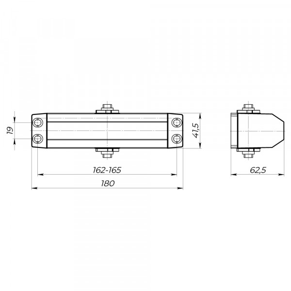 Доводчик дверной DCTR80-140 (TDR-140) 80-140кг AL алюминий